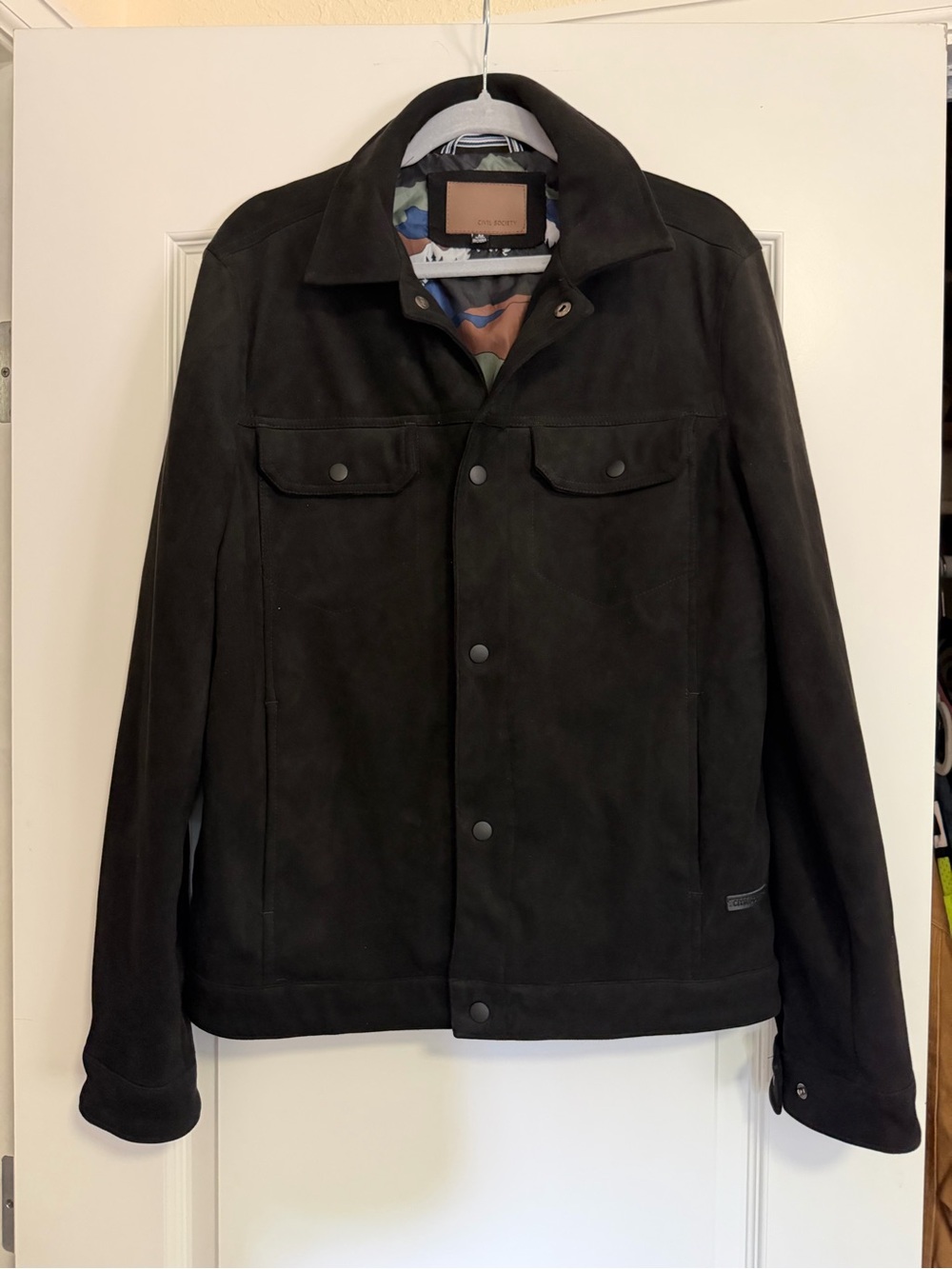 Civil Society Faux Suede Button-Front Jacket - Size M